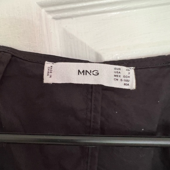 Mango cotton blouse with ruched detail US size 2 black - Picture 10 of 10